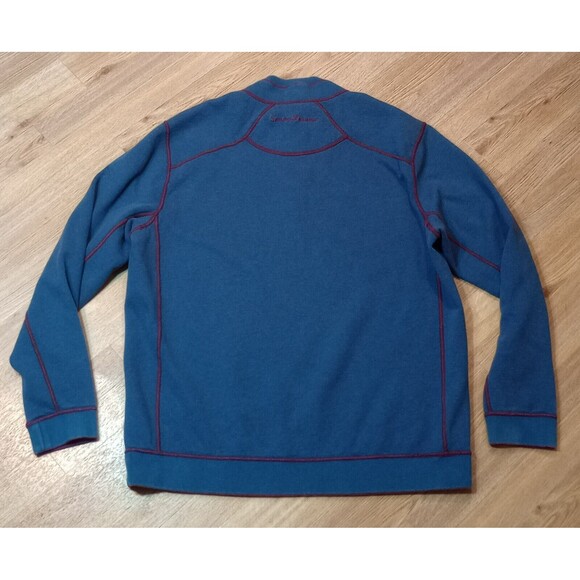 Tommy Bahama Sweatshirt Mens Large L  1/4 Zip Reversible Pullover Embroidered * - Picture 9 of 16